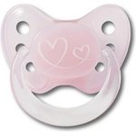 Dentistar Латексова залъгалка с халка Dentistar - Орто сърчица, розова, размер 1 (22102) - ozone