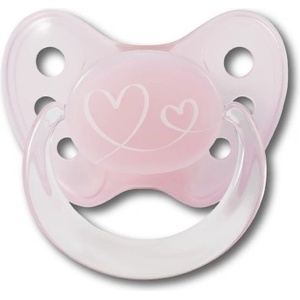 Dentistar Латексова залъгалка с халка Dentistar - Орто сърчица, розова, размер 1 (22102) - ozone