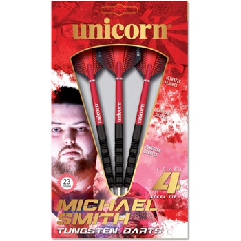 Unicorn Tip Darts Set | Level 4 | James 'The Machine' Wade | Tungsten Barrels with Black and Red Rings -