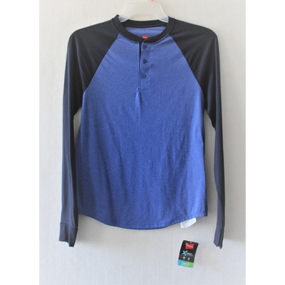 Triko pánské s dlouhým rukávem Hanes modré