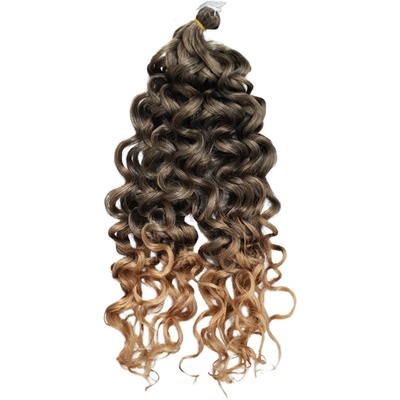 Africké Vlasy Hawaii Curls brčky vlnité blond ombré T24/27 Crochet Braids : 55cm 90g