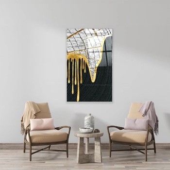 Art gift Стъклено АРТ пано - Златен прилив