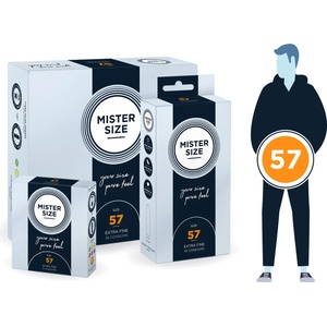  Кондоми с персонализиран размер, 3 броя - Mister Size 57mm (MISTER5703)