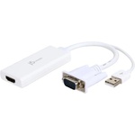 j5create Адаптер j5create JDA214, от VGA(м) към HDMI(ж), 17cm, бял (JDA214)
