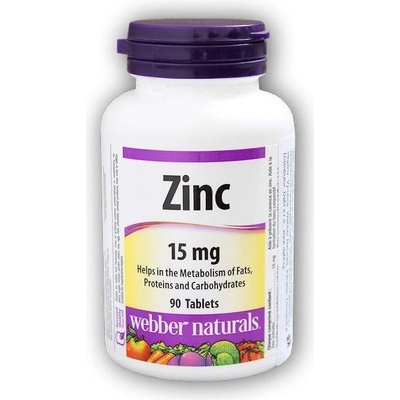 Webber Naturals Zinok 15 mg glukonát 90 tabliet