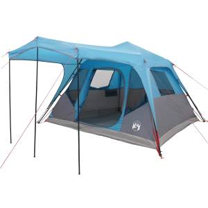 vidaXL Семейна палатка Синьо 305 x 275 x 190 см Полиестер и стомана (42028708) Палатка
