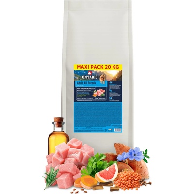 Ontario Adult All Breeds Monoprotein Turkey & Sweet Potatoes 20 kg