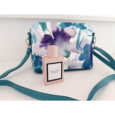 MaxFly Malá kožená crossbody kabelka 52321-16 tyrkysová