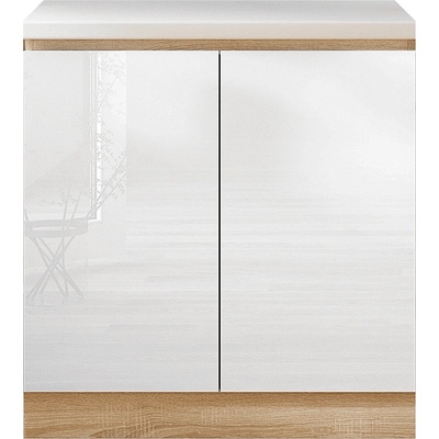 Долен шкаф Line 80 cm супер гланц бял HG