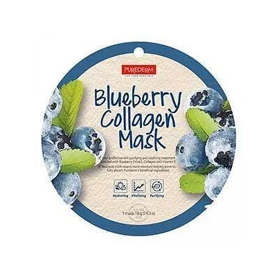 Purederm Колагенова маска за лице с боровинка PUREDERM Blueberry Collagen Mask 18 ml