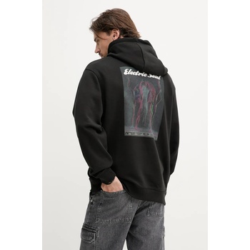 HUGO BOSS Памучен суичър hugo в черно с качулка с принт 50539141 (50539141)