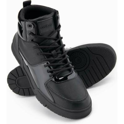 Ombre Men's high boots sneakers with shiny elements black