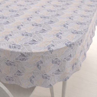 Biante oválný ubrus PML-057 Mozaika žlutošedých listů na šedém 100x160 cm