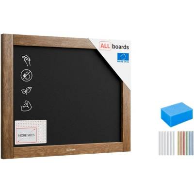 Allboards černá křídová tabule v dřevěném rámu 50 x 40 cm