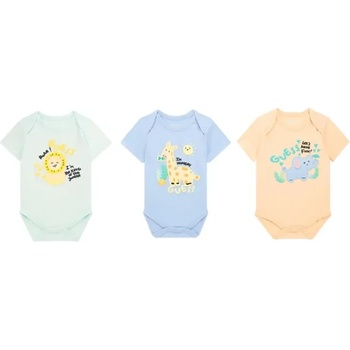 Image 1 of Guess Три къси бодита с букви и детайли за новородено бебе Guess