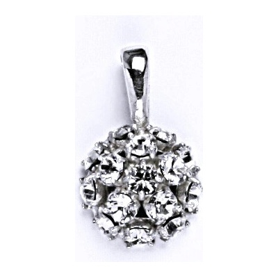 Čištín Přívěšek ze stříbra s čirým krystalem Swarovski, půlkoule s pevným úchytem P 1337