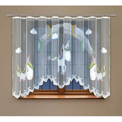 Kusová záclona Jednorožec S řasící páskou F1 160x300