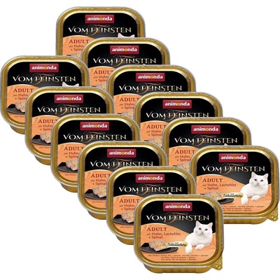 Animonda Vom Feinsten Adult Cat пиле, сьомга + спанак 12 x 100 г