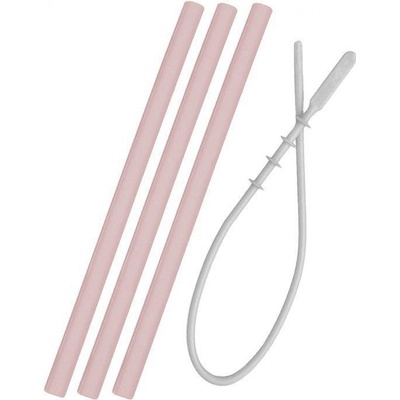 Minikoioi Slamka silikónová 3 ks s kefkou Pinky pink
