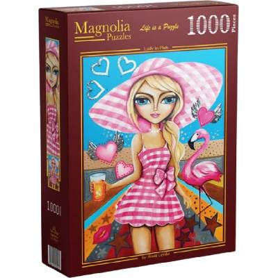 Magnolia Dáma v ružovom 1000 dielov