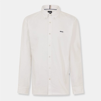 HUGO BOSS Риза с дълъг ръкав Boss Men's Long Sleeve Shirt - Open White