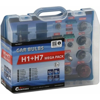 Compass Sada autožárovek MEGA H1+H7+pojistky 08517