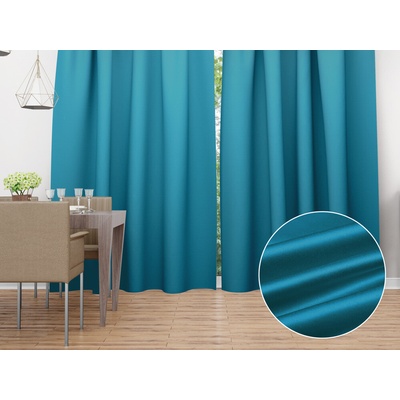 Biante Saténový záves LUX-021 Petrolejovo modrý 140x140 cm