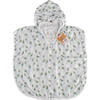 XKKO BMB Digi Peacock Feathers Bambusové pončo 1