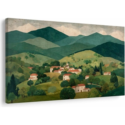 Obraz vidiecka krajina v údolí
