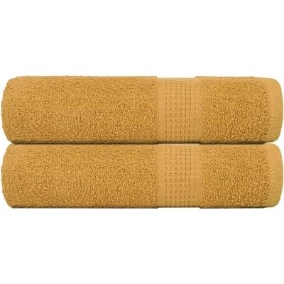 vidaXL Кърпи за ръце FROGN 2 бр. Златисти 50x100 см 360 г/м2 (136806)
