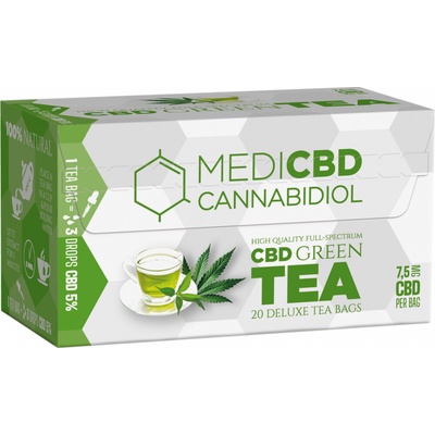 Multitrance MediCBD Zelený čaj 7,5 mg CBD 30 g 20 ks