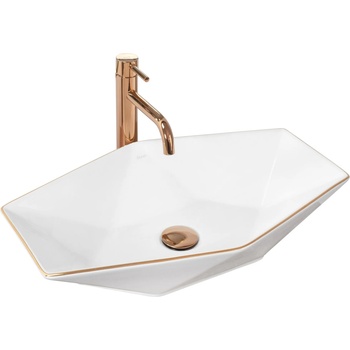 Image 1 of Rea Vegas 57x37 cm white rose gold edge (REA-U5605)