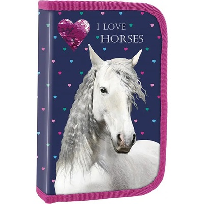 DERFORM Ученически несесер Derform Horses - с 1 цип (66971)