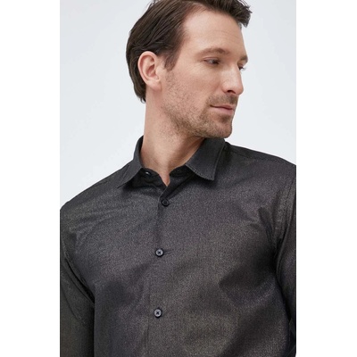 HUGO BOSS Риза boss мъжка в черно със стандартна кройка с класическа яка (50483705)