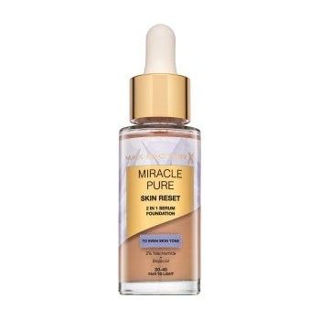 MAX Factor Miracle Pure Skin Reset 2in1 Serum Foundation течен фон дьо тен за възстановяване на кожата 30-40 Fair To Light 30 ml
