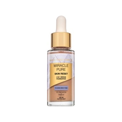 MAX Factor Miracle Pure Skin Reset 2in1 Serum Foundation течен фон дьо тен за възстановяване на кожата 30-40 Fair To Light 30 ml