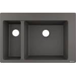 Hansgrohe S51 SilicaTec композитна мивка, сив камък, 77x51 см, 2 легена (43315290) Мивка за вграждане