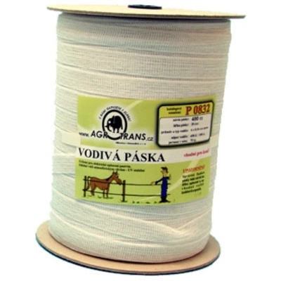 AGROTRANS Vodivá páska biela 6 vodičov, 20 mm, 400 m