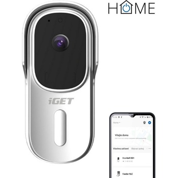 iGET iGET HOME Doorbell DS1 White - WiFi bateriový videozvonek, FullHD + !!! ZDARMA reproduktor CHS1 !!!