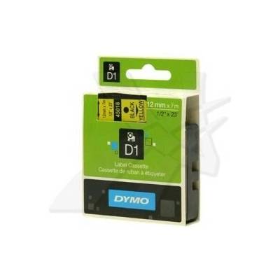 Originálna páska Dymo D1 12mm, 45018, S0720580, čierna tlač/žltý podklad, 7m