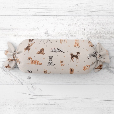 Biante Vankúš valec bonbon Sandra SA-620 Psí kamaráti na krémovom 15x60