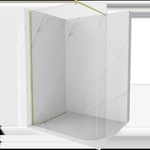 Mexen Kioto-R заоблен параван за душ Walk-in 120 x 200 см, прозрачен 8 мм, злато матирано - 800-120-101-55-06 (800-120-101-55-06)