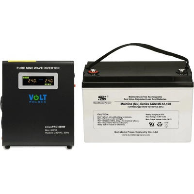 VSelektro záložní zdroj 500W sinusPRO-800W + AKU 100Ah