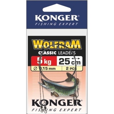 Konger Wolframové Lanko Classic Leaders 25cm 5kg 2ks