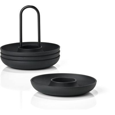 Zone Denmark Чашки за яйца Zone на стойка черни 4 бр (332021)