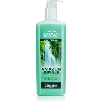 Avon Senses Amazon Jungle душ гел за тяло и коса за мъже 720ml