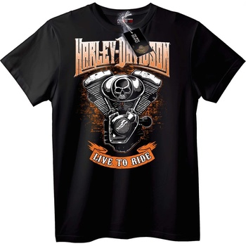 NOONEBRAND Тениска Harley-Davidson Череп Живей за Каране - L, White