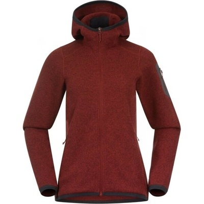 Bergans KAMPHAUG KNITTED W Hoodie Fleece mikina vínová