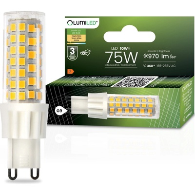 LUMILED LED žiarovka G9 kapsula 10W = 75W 970lm 3000K Warm 360°
