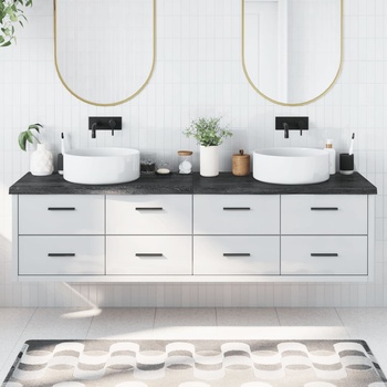 Image 1 of vidaXL Плот за баня тъмнокафяв 200x60x(2-4)см обработено масивно дърво (3156271)